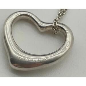 TIFFANY & CO 22mm Open Heart 16" Necklace Elsa Peretti 925 SilverWith Dustbag